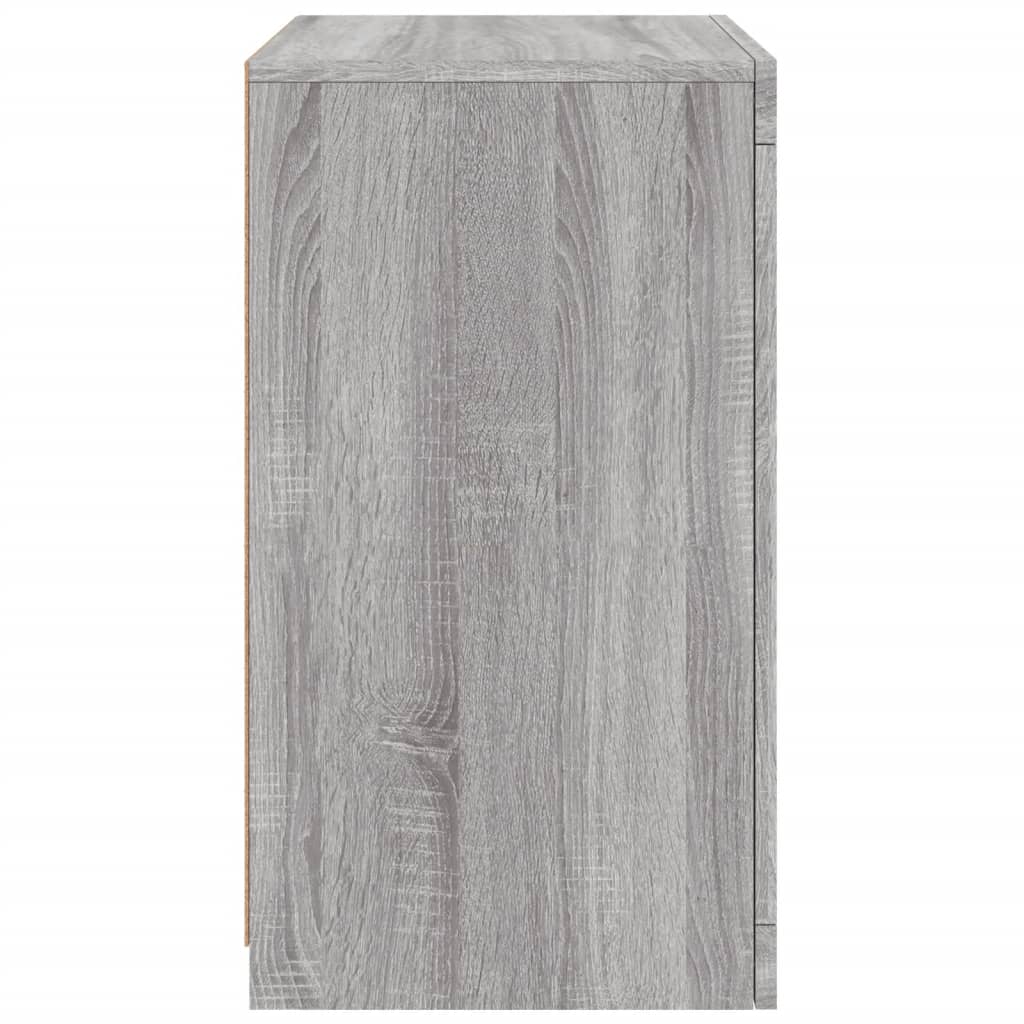 Armadietti con Luci LED 2pz Grigio Sonoma in Legno Multistrato