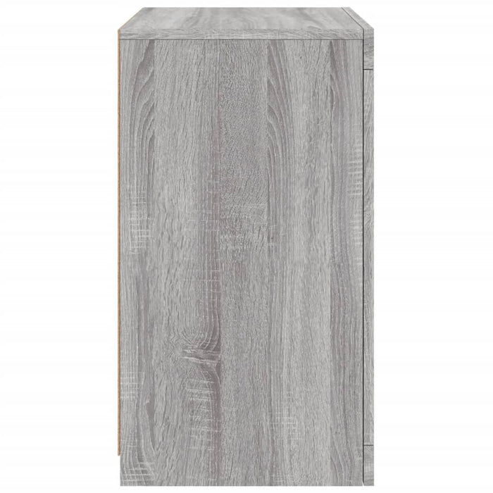 Armadietti con Luci LED 2pz Grigio Sonoma in Legno Multistrato