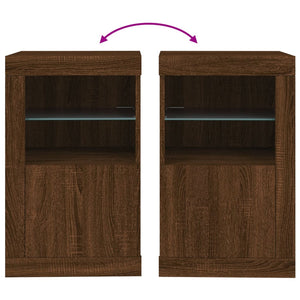 Armadietto con Luci LED Rovere Marrone in Legno Multistrato 836642