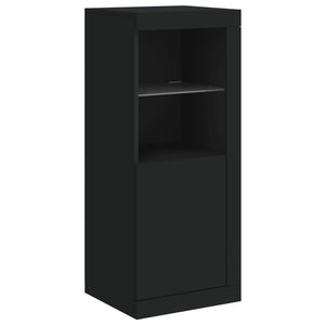 Credenza con Luci -Buffet-Armadio da cucina Nera 41x37x100 cm 903551