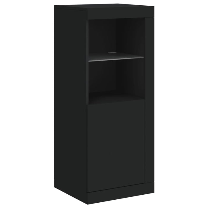 Credenza con Luci -Buffet-Armadio da cucina Nera 41x37x100 cm 903551