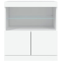 Credenza con Luci -Buffet-Armadio da cucina Bianca 60x37x67 cm