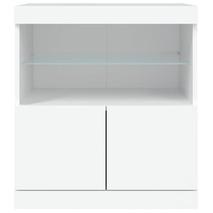 Credenza con Luci -Buffet-Armadio da cucina Bianca 60x37x67 cm