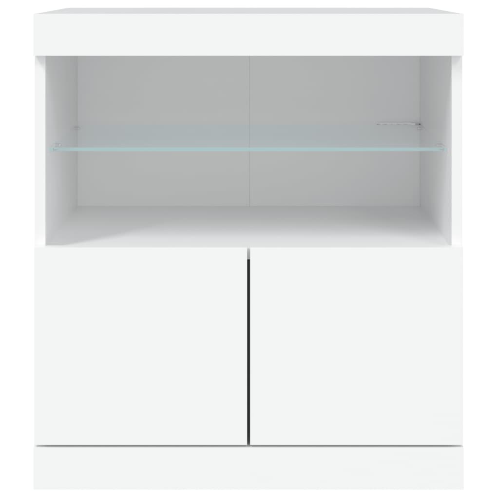 Credenza cassettiera cassettiera mobile contenitore organizer cucina soggiorno soggiorno con luci a LED 60 x 37 x 67 cm bianco 02_0029857
