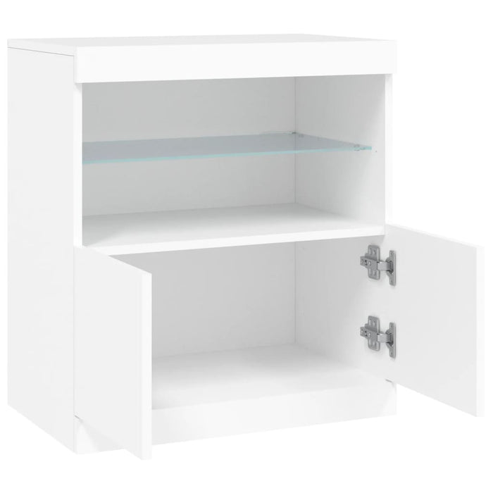 Credenza cassettiera cassettiera mobile contenitore organizer cucina soggiorno soggiorno con luci a LED 60 x 37 x 67 cm bianco 02_0029857