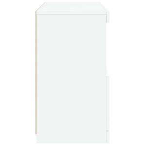 Credenza cassettiera cassettiera mobile contenitore organizer cucina soggiorno soggiorno con luci a LED 60 x 37 x 67 cm bianco 02_0029857