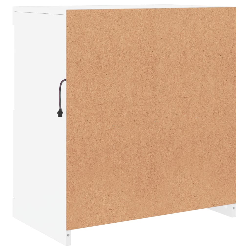 Credenza cassettiera cassettiera mobile contenitore organizer cucina soggiorno soggiorno con luci a LED 60 x 37 x 67 cm bianco 02_0029857