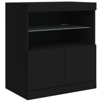 Credenza con Luci LED Nera 60x37x67 cm 836652