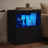 Credenza con Luci LED Nera 60x37x67 cm 836652