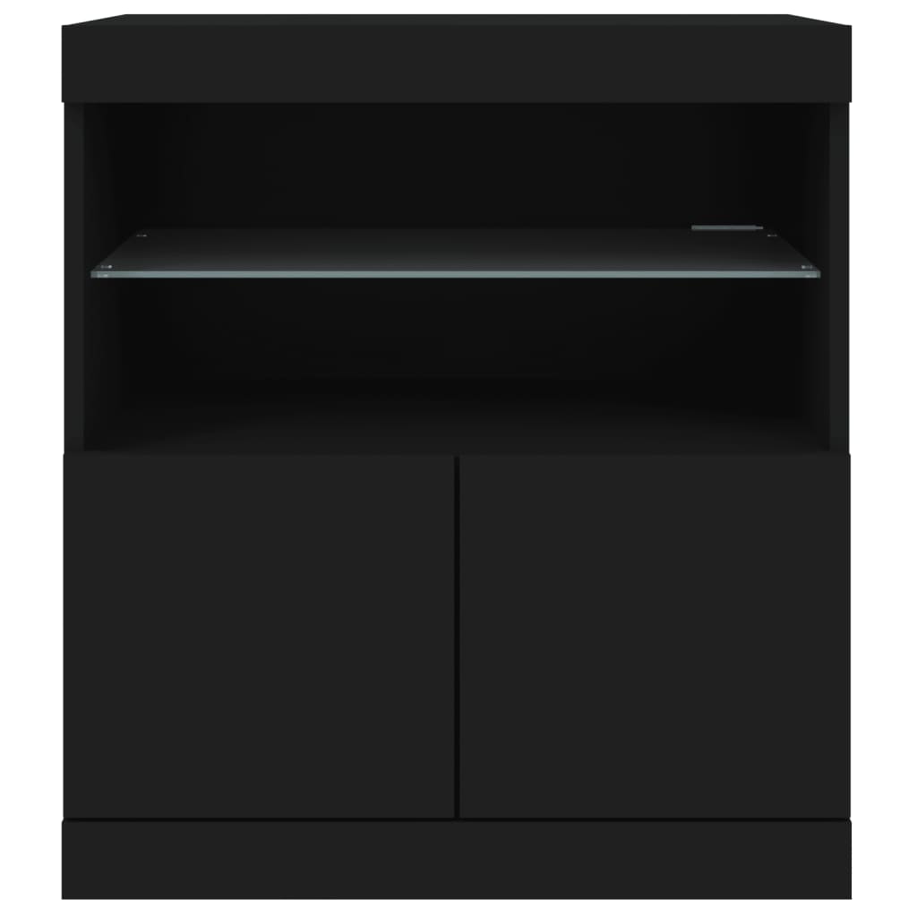 Credenza con Luci LED Nera 60x37x67 cm 836652