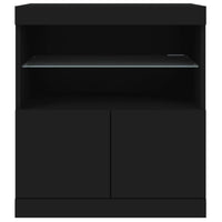 Credenza con Luci LED Nera 60x37x67 cm 836652