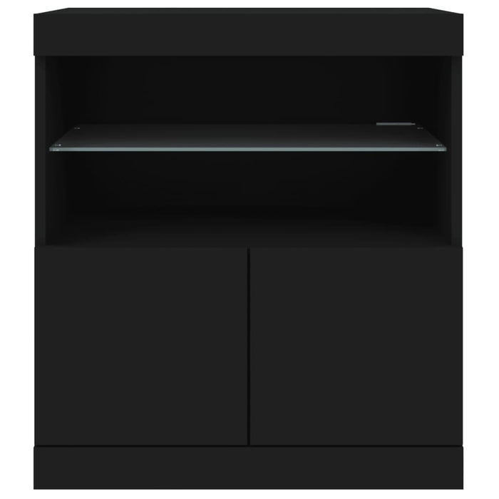 Credenza con Luci LED Nera 60x37x67 cm 836652