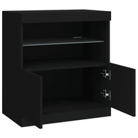 Credenza con Luci LED Nera 60x37x67 cm 836652