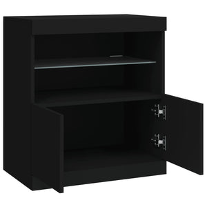 Credenza con Luci LED Nera 60x37x67 cm 836652