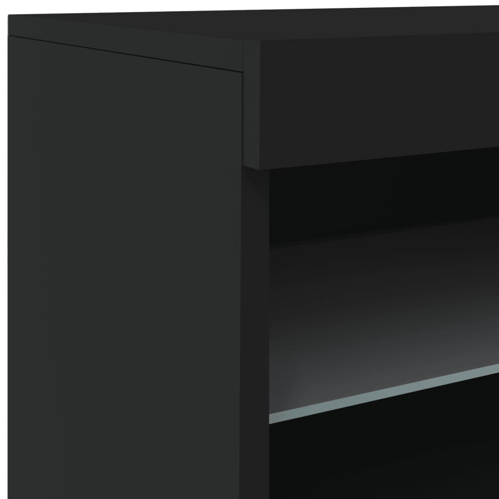 Credenza con Luci LED Nera 60x37x67 cm 836652