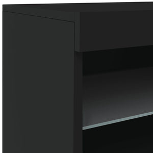 Credenza con Luci LED Nera 60x37x67 cm 836652