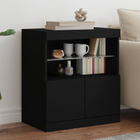 Credenza con Luci LED Nera 60x37x67 cm 836652