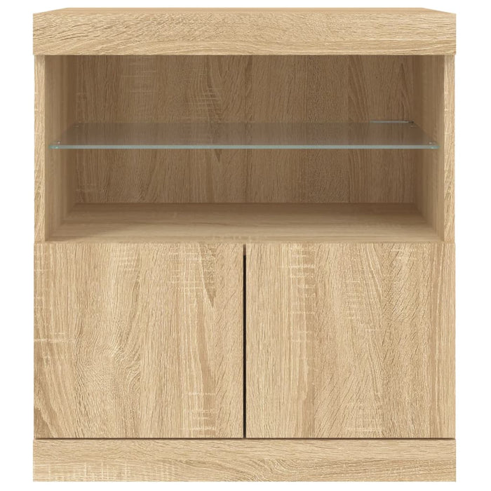 Credenza con Luci LED Rovere Sonoma 60x37x67 cm 836653