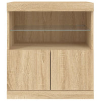 Credenza con Luci LED Rovere Sonoma 60x37x67 cm 836653