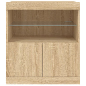 Credenza con Luci LED Rovere Sonoma 60x37x67 cm 836653