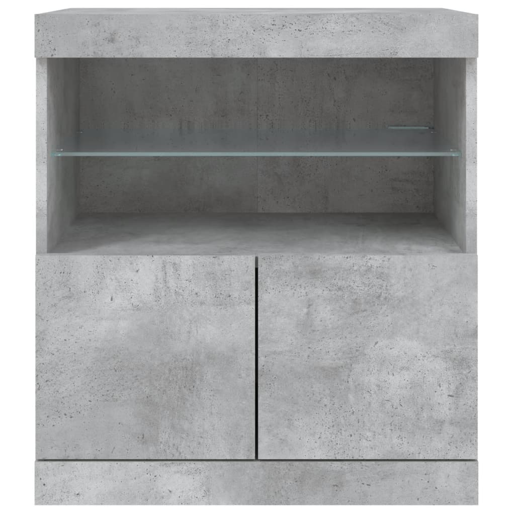 Credenza con Luci LED Grigio Cemento 60x37x67 cm 836654
