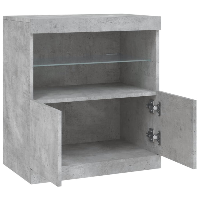 Credenza con Luci LED Grigio Cemento 60x37x67 cm 836654