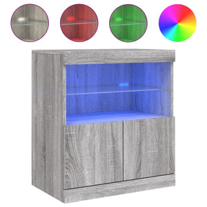 Credenza con Luci LED Grigio Sonoma 60x37x67 cm 836656