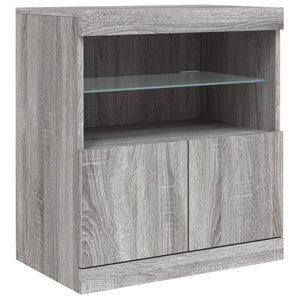 Credenza con Luci LED Grigio Sonoma 60x37x67 cm 836656