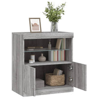 Credenza con Luci LED Grigio Sonoma 60x37x67 cm 836656
