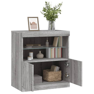 Credenza con Luci LED Grigio Sonoma 60x37x67 cm 836656