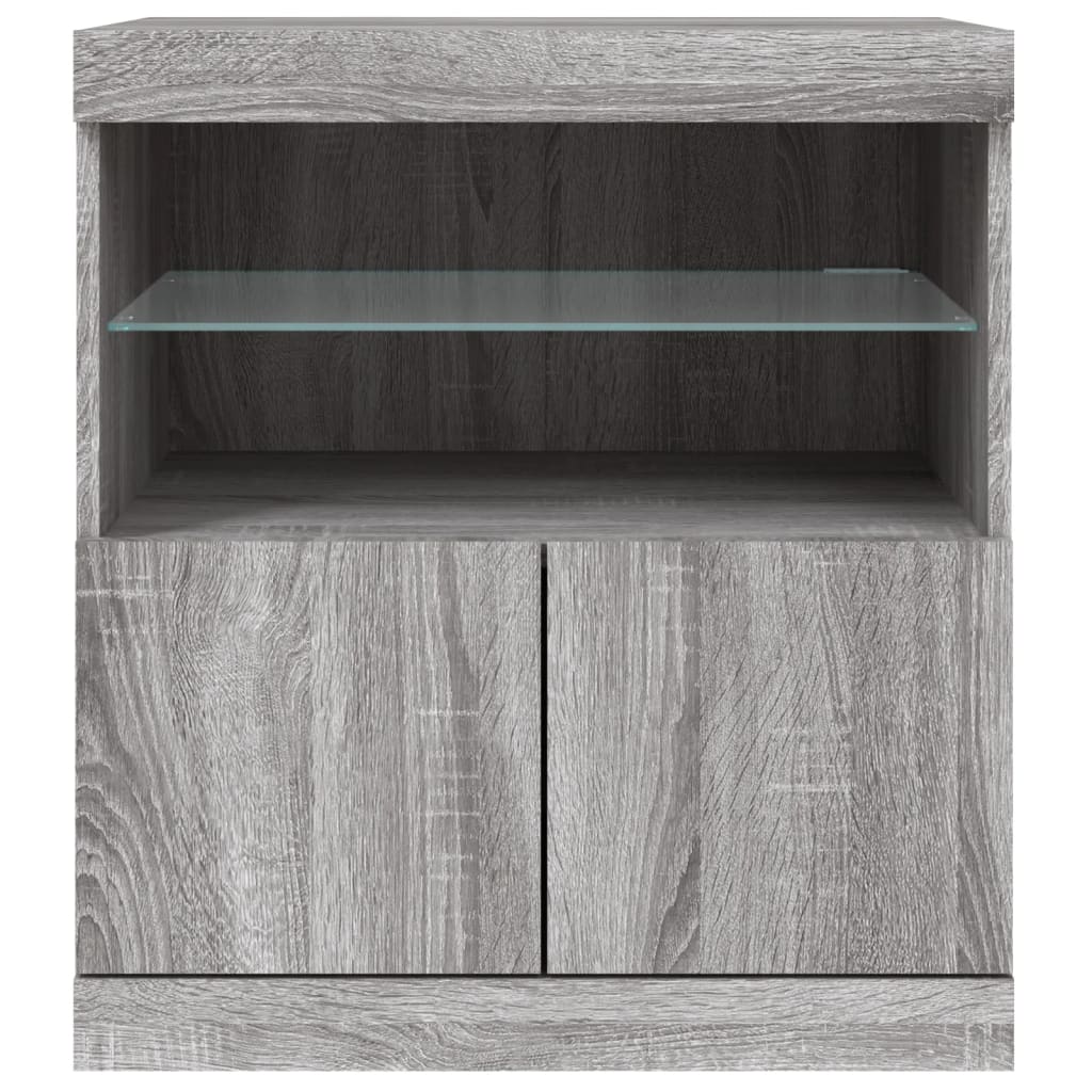 Credenza con Luci LED Grigio Sonoma 60x37x67 cm 836656
