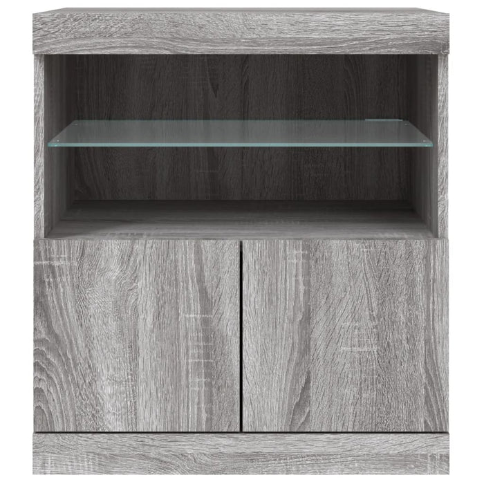 Credenza con Luci LED Grigio Sonoma 60x37x67 cm 836656