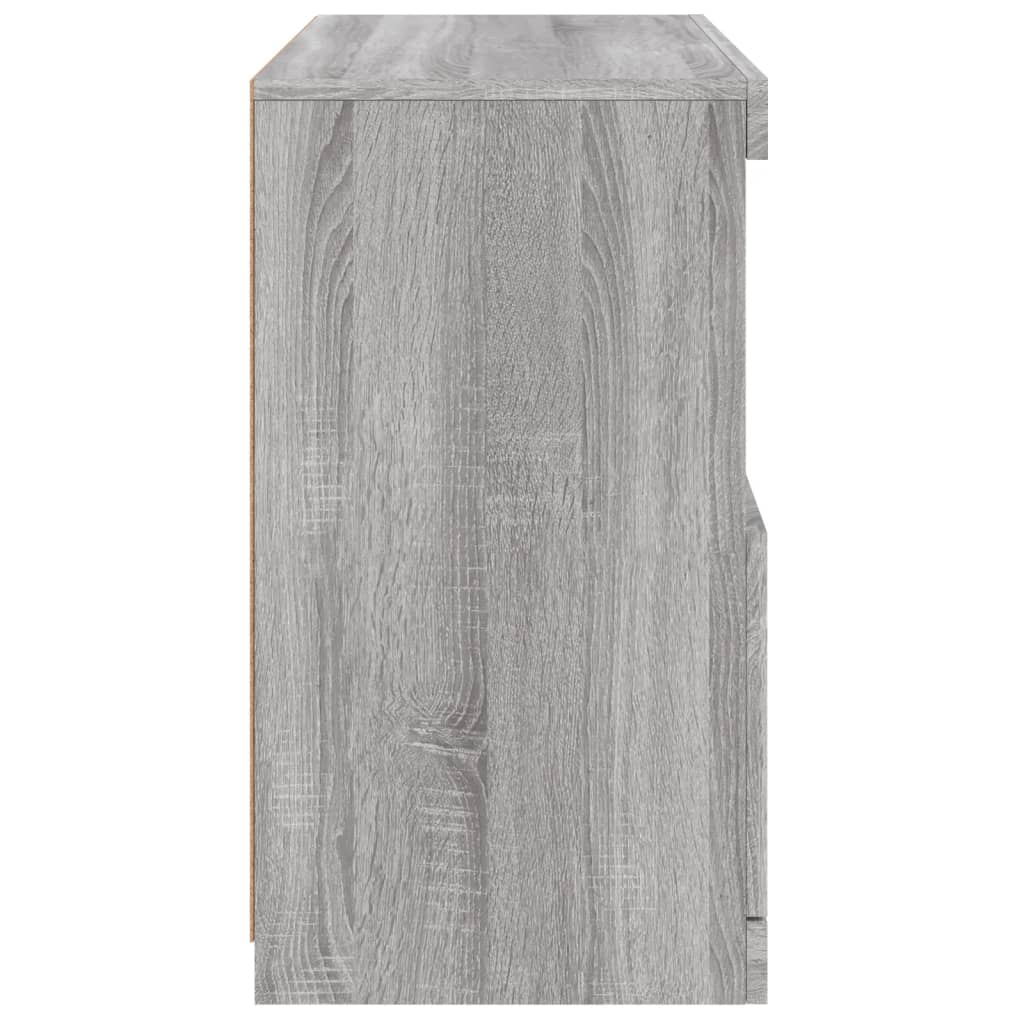 Credenza con Luci LED Grigio Sonoma 60x37x67 cm 836656