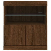 Credenza con Luci LED Rovere Marrone 60x37x67 cm 836657