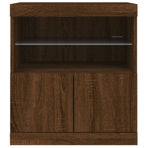 Credenza con Luci LED Rovere Marrone 60x37x67 cm 836657