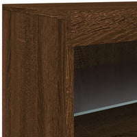 Credenza con Luci LED Rovere Marrone 60x37x67 cm 836657