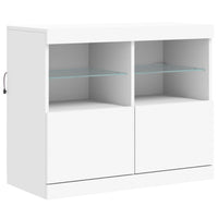 Credenza con Luci -Buffet-Armadio da cucina Bianca 81x37x67 cm