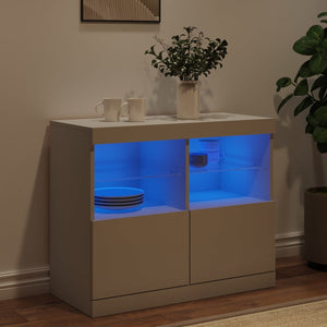 Credenza con Luci LED Bianca 81x37x67 cm 836658