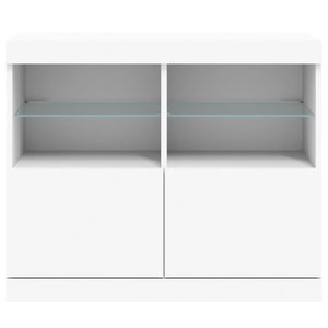 Credenza con Luci LED Bianca 81x37x67 cm 836658