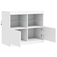 Credenza con Luci LED Bianca 81x37x67 cm 836658