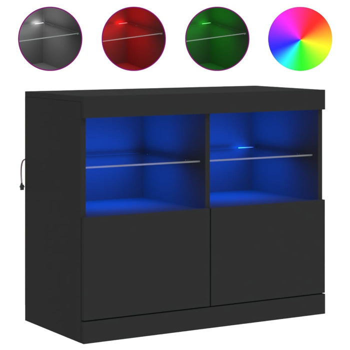 Credenza con Luci LED Nera 81x37x67 cmcod mxl 86292