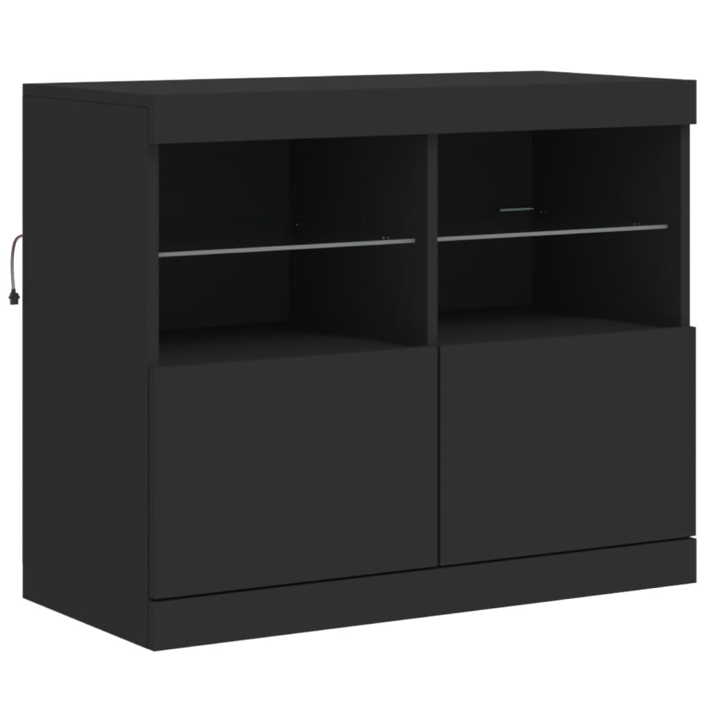 Credenza con Luci LED Nera 81x37x67 cmcod mxl 86292