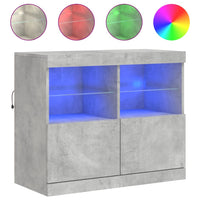 Credenza con Luci LED Grigio Cemento 81x37x67 cm 836661