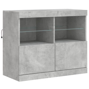 Credenza con Luci LED Grigio Cemento 81x37x67 cm 836661