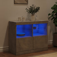 Credenza con Luci LED Grigio Cemento 81x37x67 cm 836661