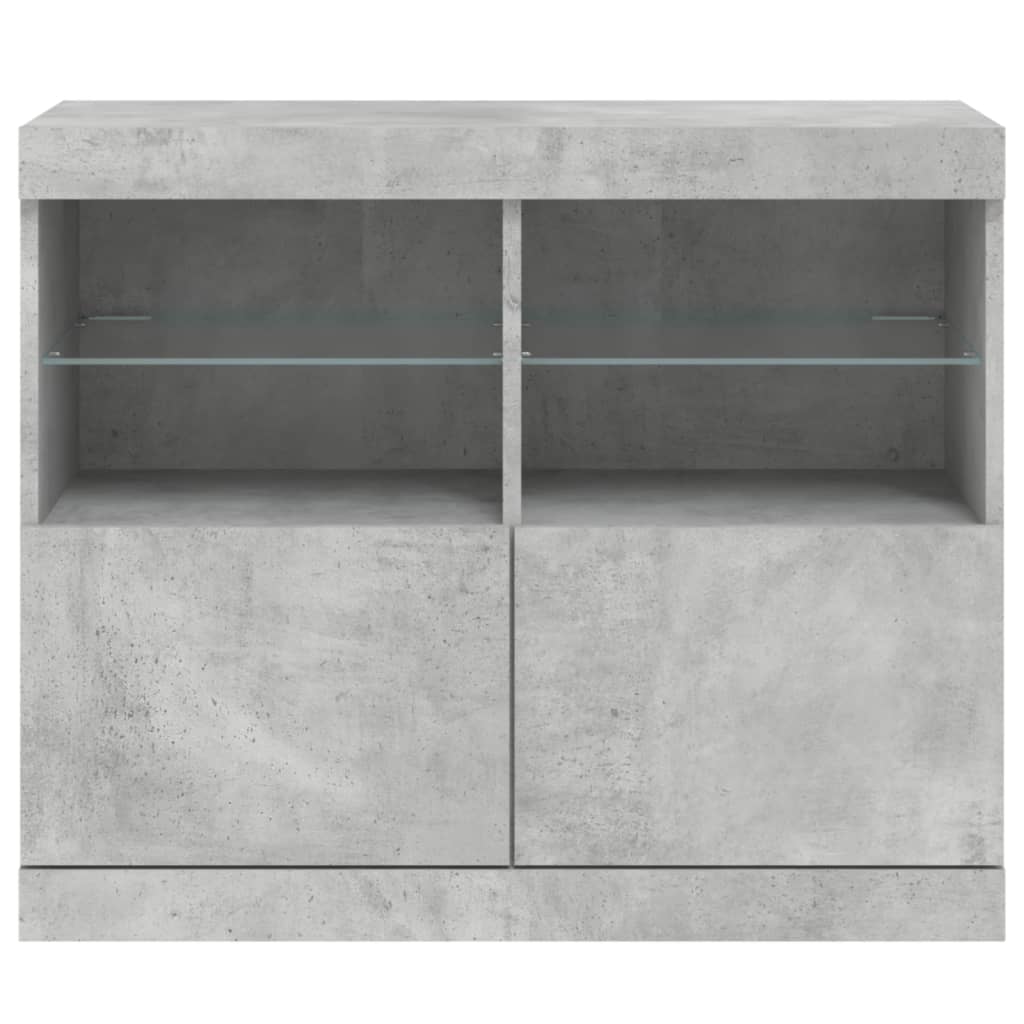 Credenza con Luci LED Grigio Cemento 81x37x67 cm 836661