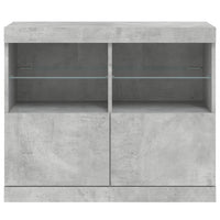 Credenza con Luci LED Grigio Cemento 81x37x67 cm 836661