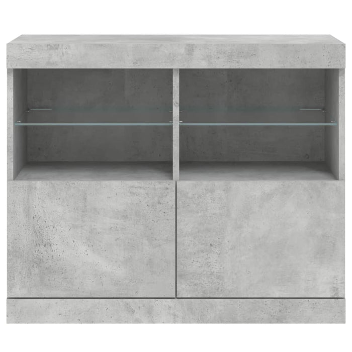 Credenza con Luci LED Grigio Cemento 81x37x67 cm 836661