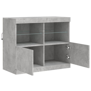 Credenza con Luci LED Grigio Cemento 81x37x67 cm 836661