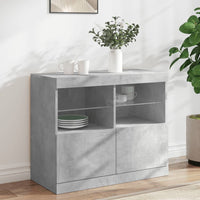 Credenza con Luci LED Grigio Cemento 81x37x67 cm 836661